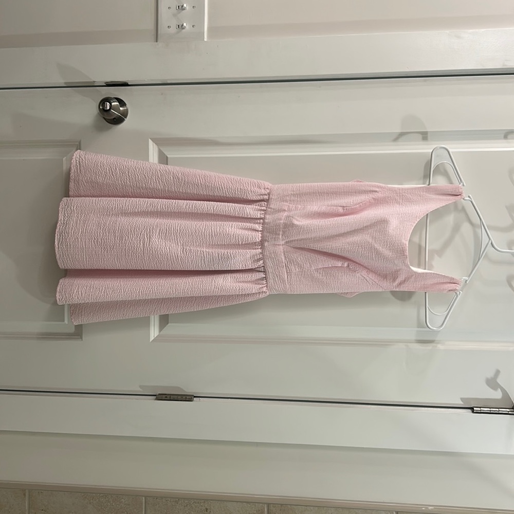 Lauren James pink seersucker dress